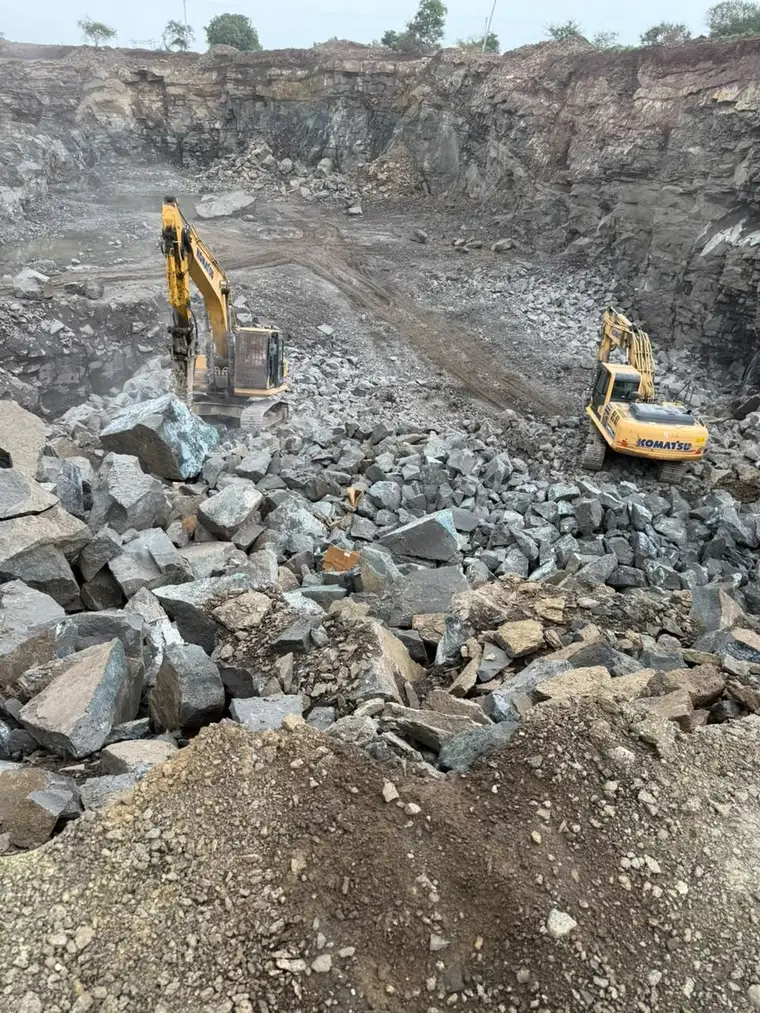 Excavators in operation